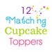12 Single Layered Matching Cupcake Toppers