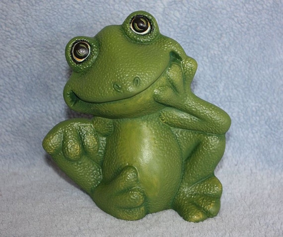 tiny ceramic frog