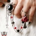 Gothic Vampire Aristocrat Lolita EGL Victorian Jewelry Ruby wrought wire Cameo double rings (adjustable)