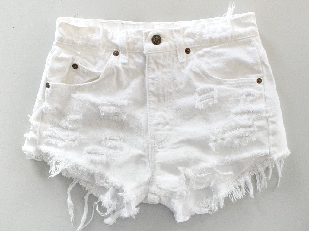 White High Waisted Jean Shorts Jean Sto