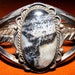 RESERVED Vintage Native American Old Pawn Zebra Stone Obsidian White Buffalo Silver Cuff Bracelet