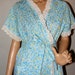 RESERVED for Jane Sloane Seaside Mornings Vintage 1960s-70 Lilly Pulitzer The Lilly Blue Cotton Print Lace Trimmed Robe L