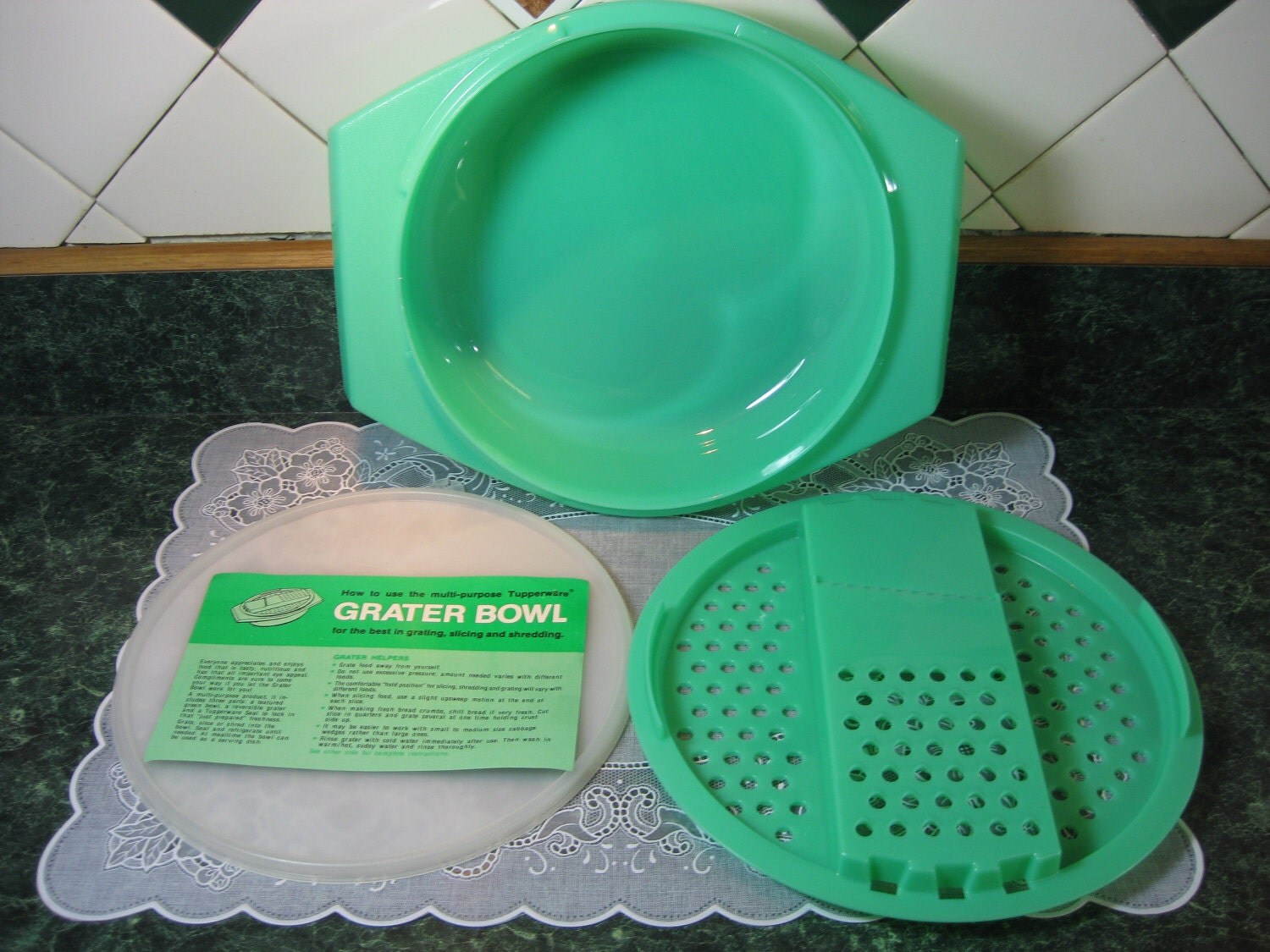 Tupperware Grater Bowl Vintage Tupperware Green Tupperware