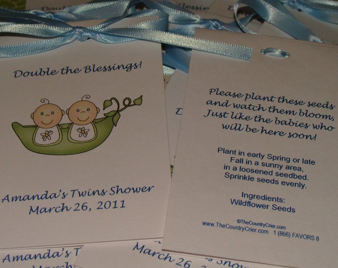 Twins Peas in a Pod Baby Sweet Pea Shower Flower Seeds Party Favors SALE CIJ Christmas in July