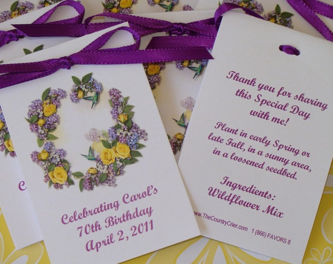 Yellow Rose Lilac Flower Frame Flower Seed Packets Party Favors for Birthday Anniversary Bridal Shower Rehearsal dinner SALE