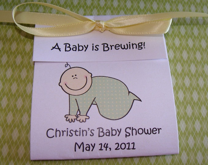 Crawling Baby Baby Shower Tea Bag Favors that are Sweet and Adorable