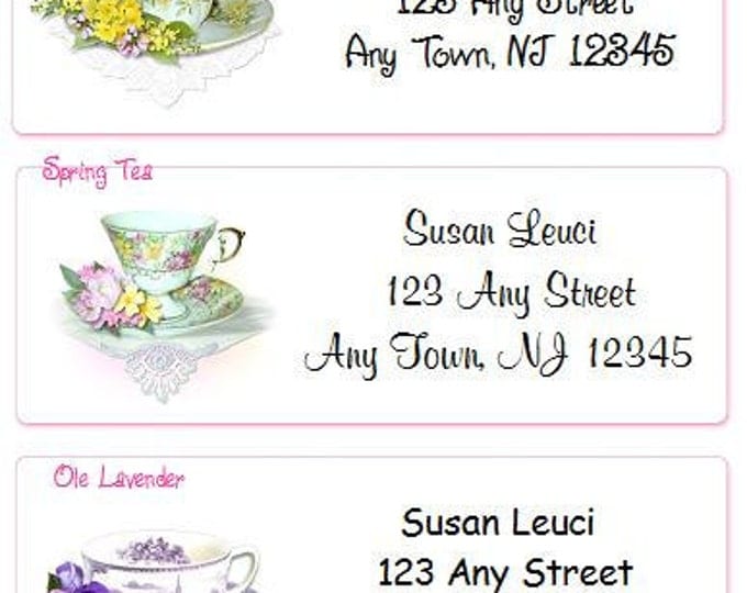 Teacups Personalized Address Labels Elegant and Classy Designs