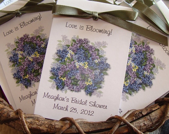 Personalized Love is in Bloom Lilac Bunches Design Bridal Shower Wedding Flower Birthday Anniversary Seeds Party Favors