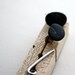 ear studs " zen" with beach pebbles on 925 sterling silver base...rock(s) for your ears...black stones