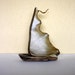 driftwood sailboat with parchment sail...nature art... home decor...beach house decoration...ecofriendly seaside accessoire...maritime