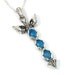 Silver Winged Arrow Pendant with Blue Agate Cabochons - Handmade