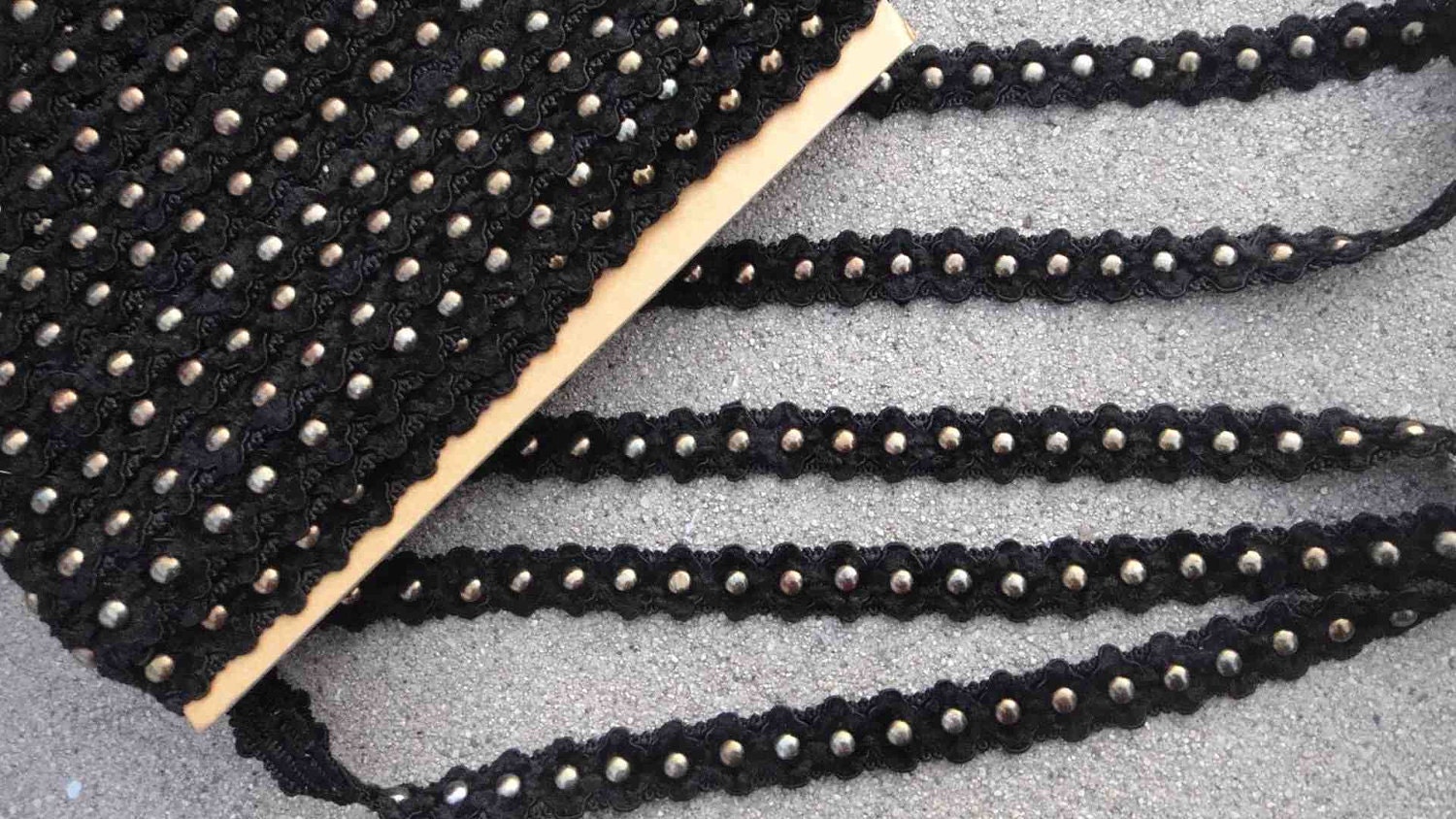 Black trim with studs 1 yard listing
