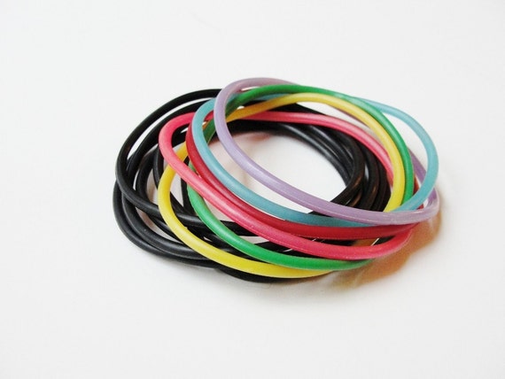 Vintage 80s Rubber Jelly Bracelets Rainbow   Il 570xN.209333684 