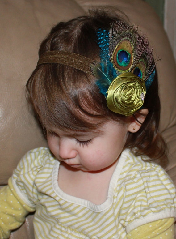baby infant toddler headband peacock feather flower baby toddler boutique green flower by baby infant toddler headband peacock feather flower baby toddler boutique green flower by