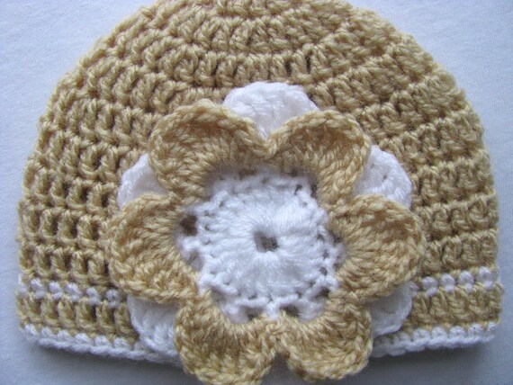 FREE SHIPPING Newborn Baby Crochet Flower Beanie Hat