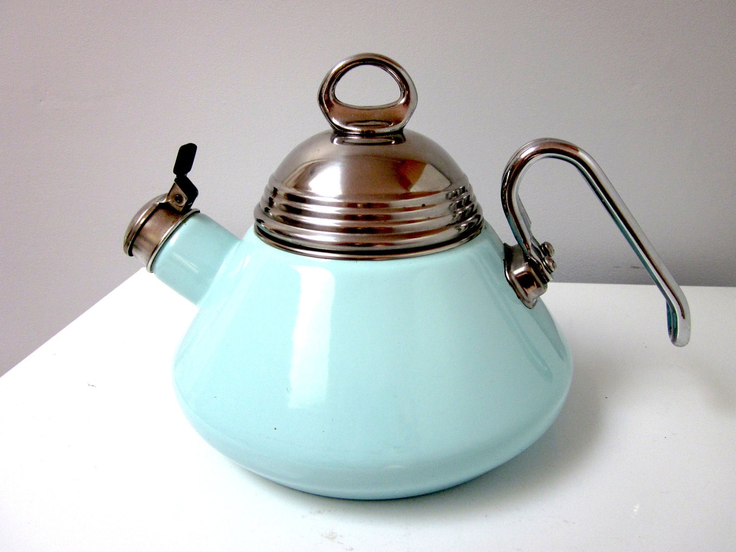 Vintage Turquoise/Aqua Tea Kettle