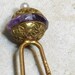 Antique Etruscan Amethyst Pearl 14K Hair Pin
