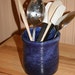 Blue Pottery Utensil Holder, Vase or Container