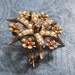 Victorian Pin Star Brooch 14 Karat Gold Seed Pearls Diamond