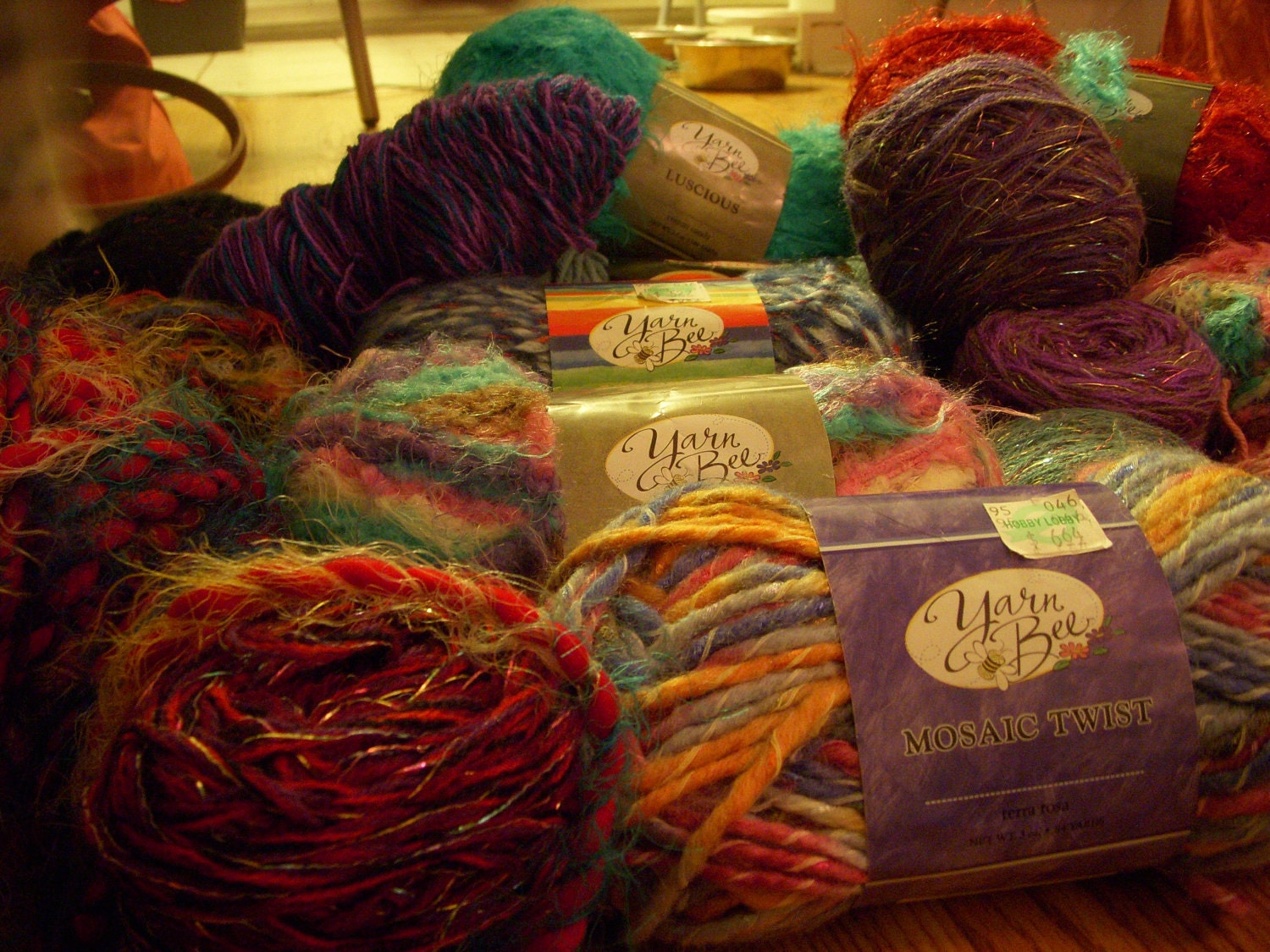 Assorted Yarn-15 mixed balls of yarn many different types and