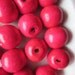 Fuschia Wood Beads 19-20mm 6 Beads