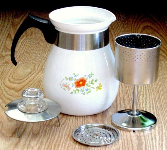 Corning Ware coffee percolator Wildflower pattern complete