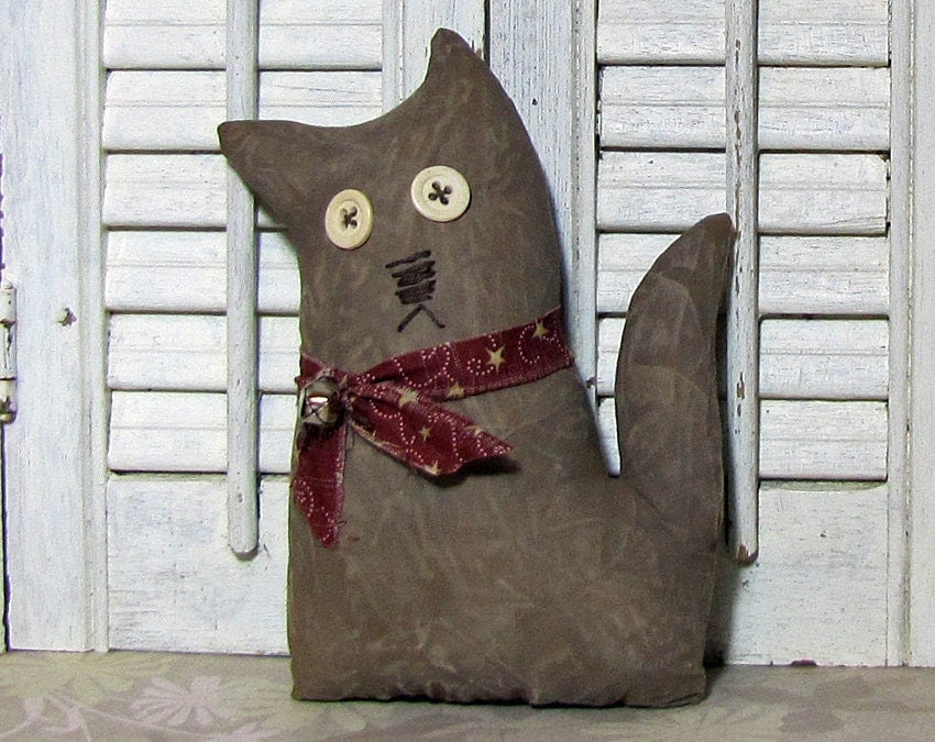 Handmade Primitive Cat Folk Art Cat by cavecreekprimitives on Etsy