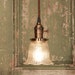 Handmade Lighting with Vintage Fluted Glass and Exposed Socket