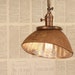 Industrial Lighting with Vintage Mercury Glass Shade in Warm Gold and Custom Down Rod with Swivel