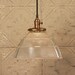 Pendant Light With Vintage Square Holophane Glass Shade