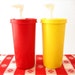 Vintage Tupperware Ketchup and Mustard Condiments Dispenser Pumps
