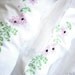 Pair of Vintage Embroidered Standard Pillowcases, Set of Two Pink and Celedon Green