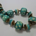 Vintage Necklace Ceramic Brass Chunky Statement Jewelry Statement Necklace Art Deco Retro 1980s