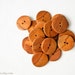 Organic APPLE Wood Buttons - set of 4 - big wood buttons, embellishment scrapbooking, beige brown natural (ON1)