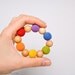 Crochet Baby Teething Toy / Wooden Teething Ring - wood and cotton - rainbow