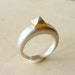 Reserved for Marika - ROUGH DIAMOND Ring - Rough Diamond in 14k Gold and Silver Ring /One of a Kind. Engagement Ring. April's Birthstone