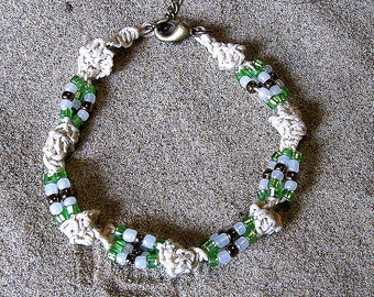 Micromacrame Hemp Bracelet. Micro macrame hemp jewelry.