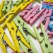 Mini Colorful Pastel Wood Clothespins