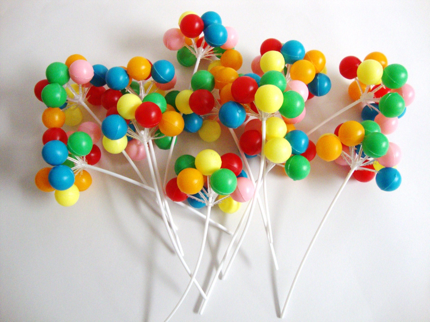 Plastic Colorful Balloons Cake Toppers Part Favors