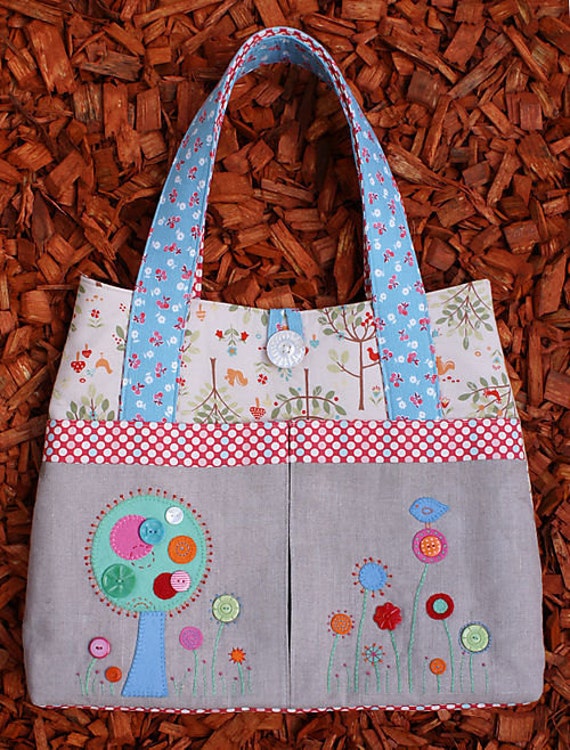 Melly and Me FLOWER GARDEN Bag Tote Purse Sewing Pattern