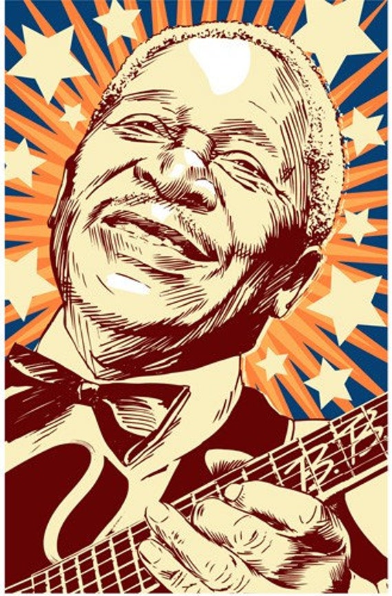 B.B. King Blues Pop Art Portrait 13 X 19