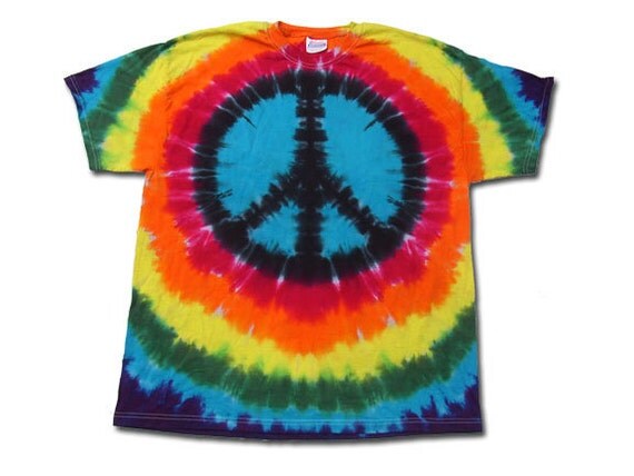 Peace Sign Adult Tie Dye Tee Shirt