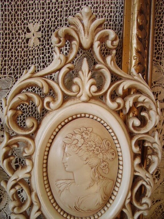 Vintage French Cameo Wall Plaque
