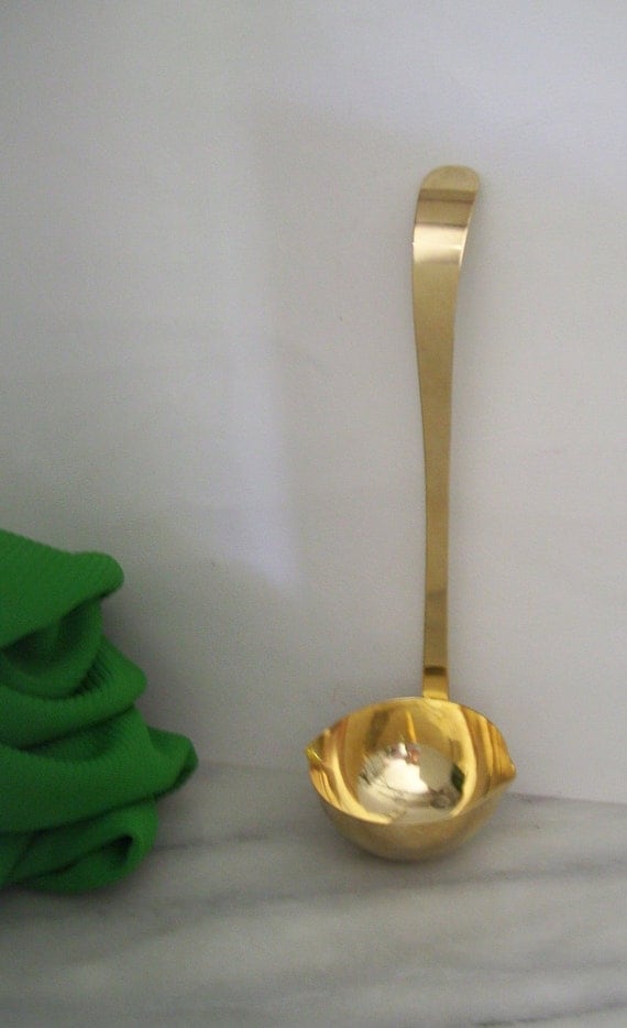 Punch Serving Ladle Japan Goldtone Stainless