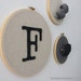 Embroidery Hoop Art - Monogram - Initial - Charcoal Felt - Wall Hanging - 8in Hoop