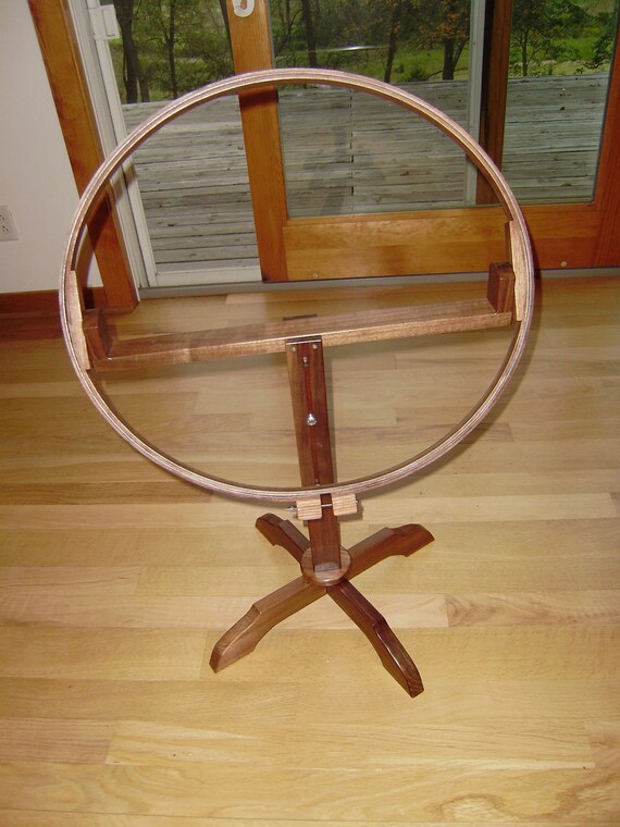 Adjustable Quilt Hoop Stand Black Walnut