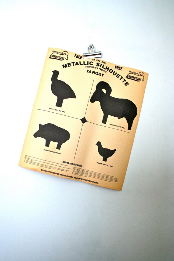 Items similar to vintage shooting target chicken, ram, pig, and turkey on Etsy
