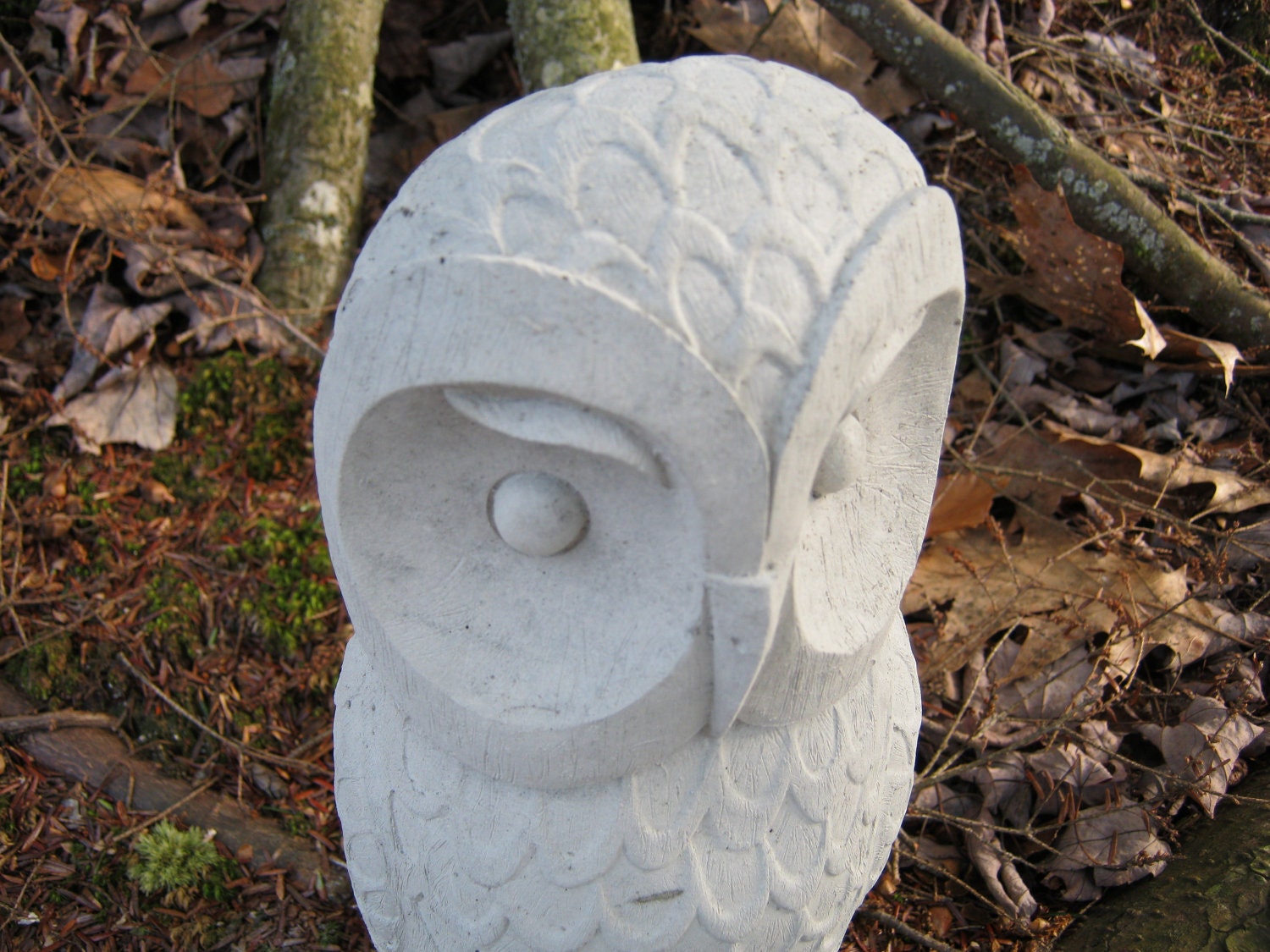 Owls Cast Stone Garden Owl Statues Two Concrete Owls Pair