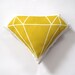 Diamond Plush / Pillow in Mustard Yellow by Yellow Heart Art