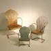 Set of Three Miniature Vintage Metal Lawn Chairs
